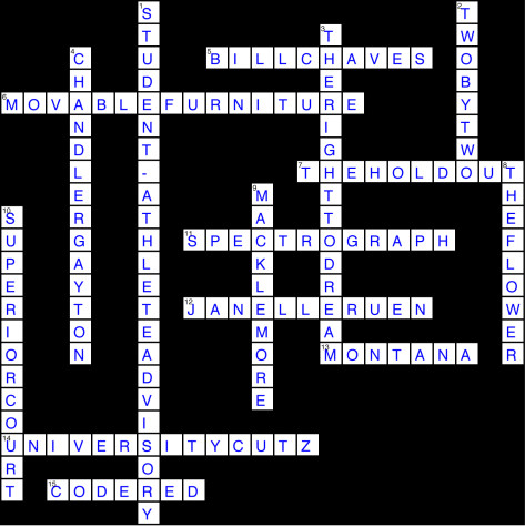 Issue 16 crossword solution