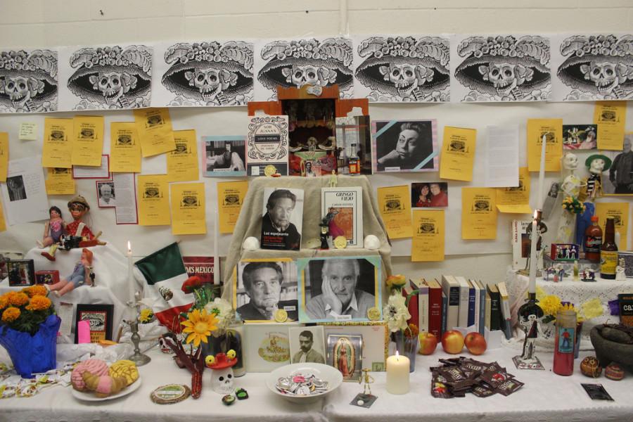 Three altars were set up in Cheney Hall, room 205, to celebrate The Day of the Dead.
