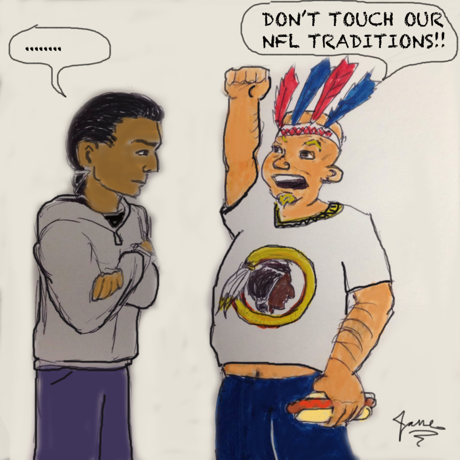 A lot of Native Americans do not adhere to the traditions of professional sports teams. Illustration by Jane Martin