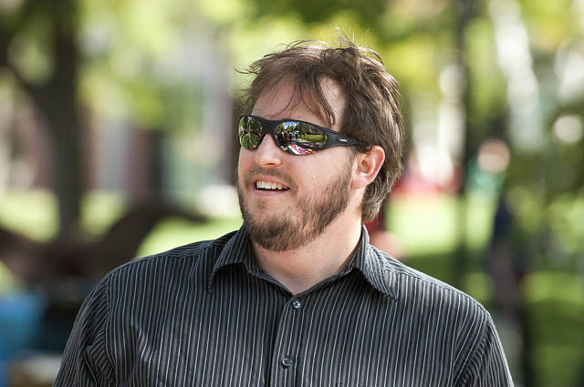 Jeff Sanders, EWU Theatre department, attends Neighbor Festival at the Eastern campus on Sept. 26.