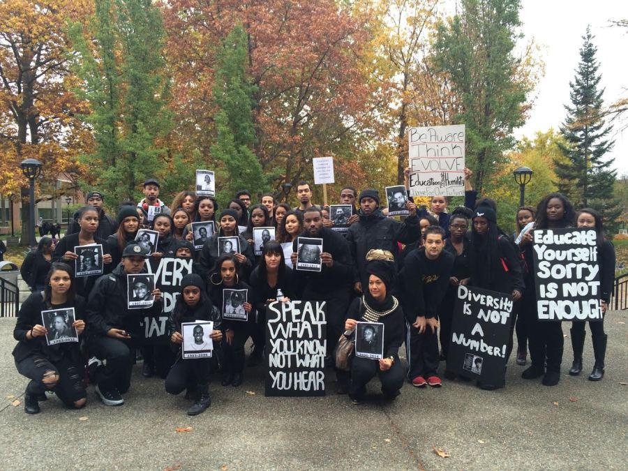 Members of EWUs Black Student Union, Africana Studies Department and other Eastern students advocated race and diversity education on campus through a protest held on Nov. 3.