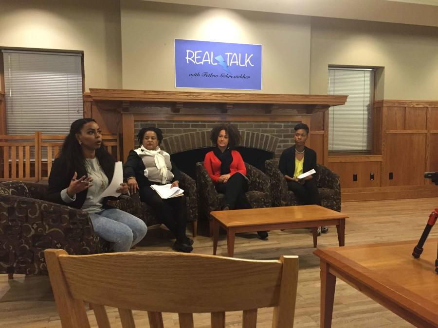 Speakers at Real Talk event on campus.