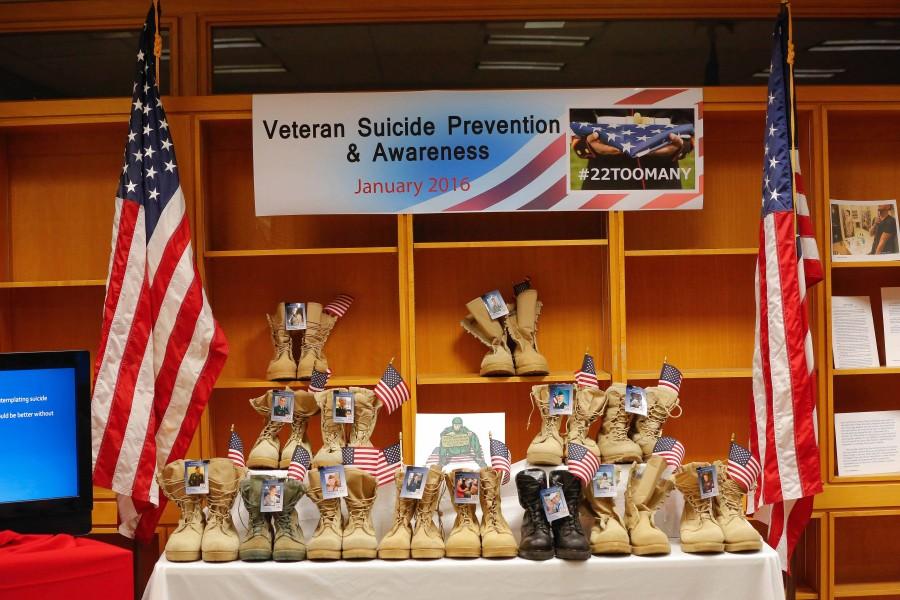 Suicide Prevention and Awareness week brings 22 boot display to Eastern for the month of January
