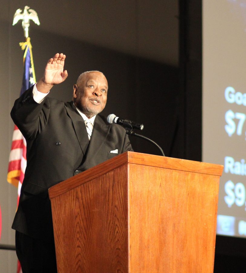 Rev. Percy “Happy” Watkins delivers Martin Luther King Jr.’s “I Have A Dream” speech at the Spokane Convention Center to 1000+ people.