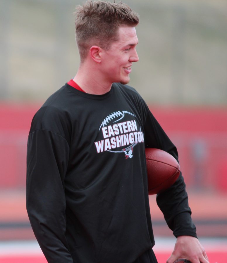 Quarterback Jordan West at EWUs pro day.