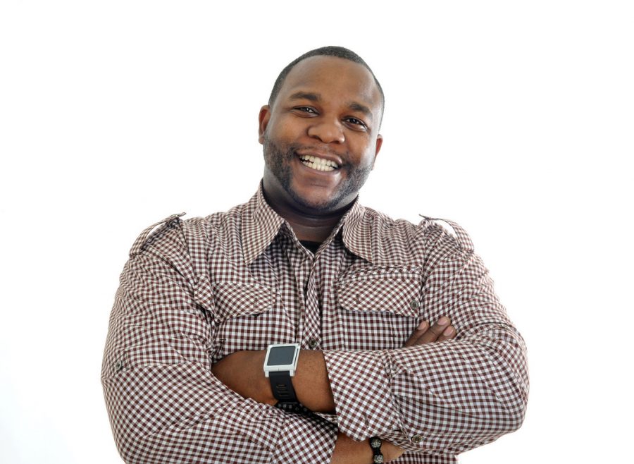 EWU alumnus and comedian Nate Jackson smiles big for the camera. Jacksons comedy career launched from a college dare in 2003. | Courtesy of Nate Jackson