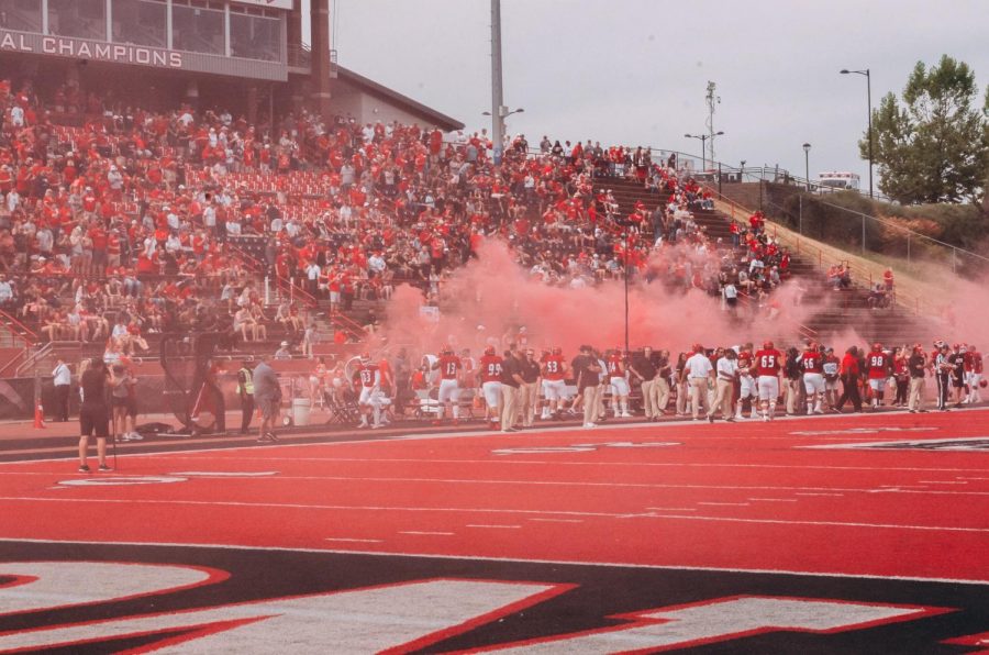 EWU takes the field prior to its 59-31 victory over Lindenwood Sept. 7. EWU takes on Jacksonville State on Sept. 14.