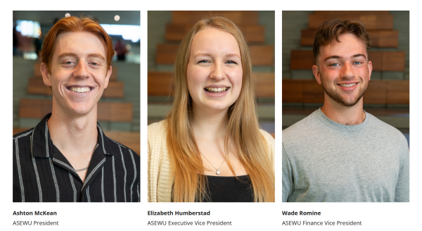 Headshots of Ashton McKean, Elizabeth Humberstad, and Wade Romine. Courtesy of ASEWU website.