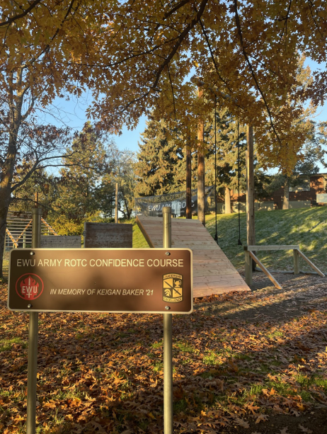 The ROTC obstacle course in front of Cadet Hall.