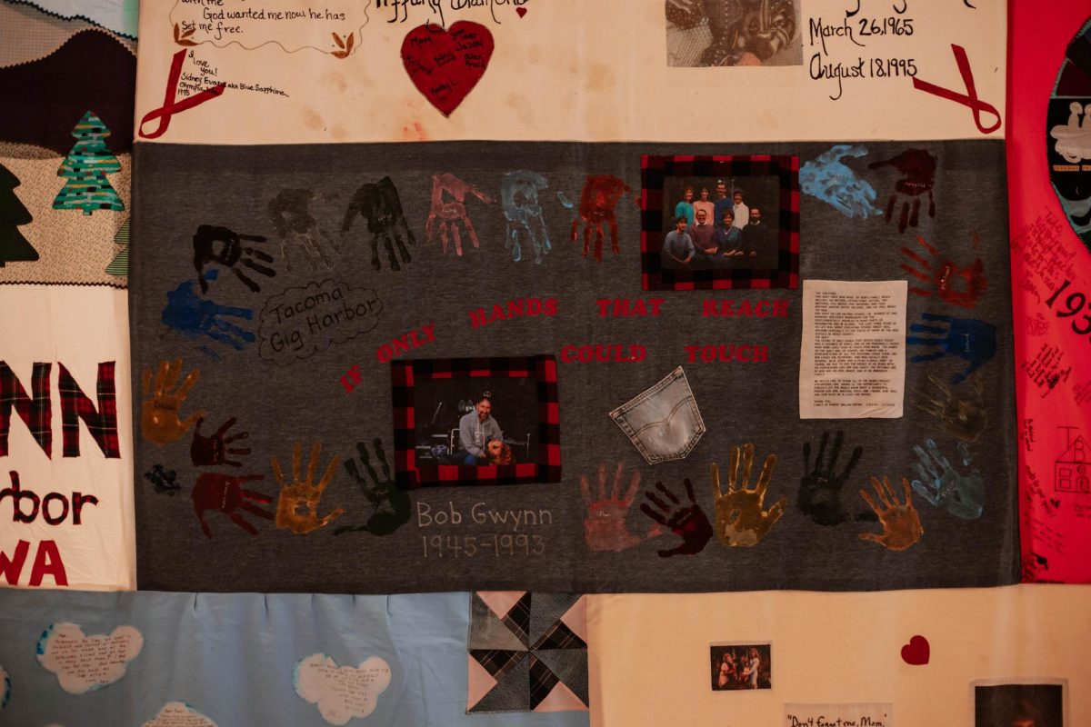 A piece of the quilt representing Bob Gwynn. 