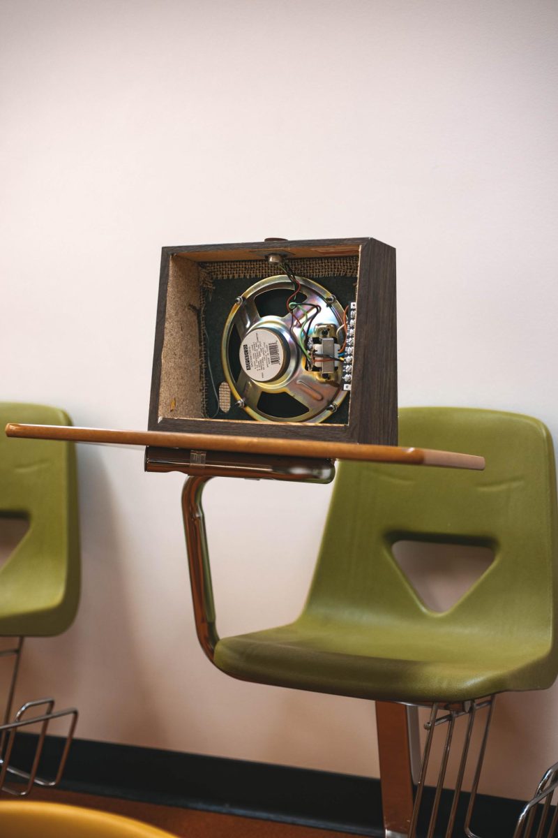 The fishbowl was used during the 1980s as a way for psychology students to observe live counseling sessions; it is now used as a storage room. 